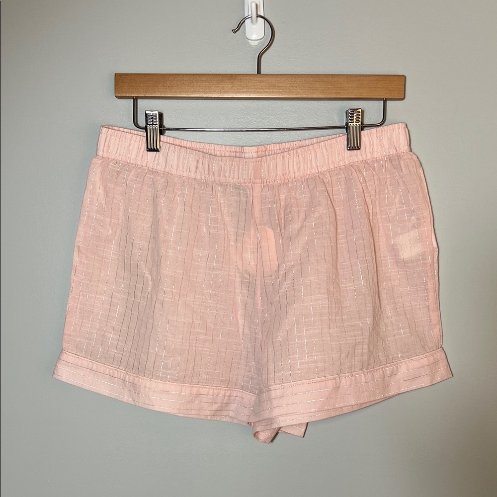 Pink & Silver Textured Boxer Style Shorts